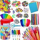 Goody King Arts and Crafts Supplies for Kids - Craft Art Supply Jar Kit for Student Age 4 5 6 7 8 9 10 Year Old Crafting Activity - Collage Arts Set for Toddlers Preschool DIY Classroom Home Project