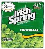 (PACK OF 3 BARS) Irish Spring ORIGINAL SCENT Bar Soap for Men& Women. 12-HOUR ODOR / DEODORANT PROTECTION! For Healthy Feeling Skin. Great for Hands, Face & Body! (3 Bars, 3.75oz Each Bar)