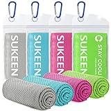 Sukeen [4 Pack Cooling Towel (40"x12"),Ice Towel,Soft Breathable Chilly Towel,Microfiber Towel for Yoga,Sport,Running,Gym,Workout,Camping,Fitness,Workout & More Activities