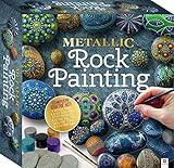 Metallic Rock Painting Box Set - DIY Rock Painting for Adults - Rocks, Brush, Paint Included - Mandala Stone Artist - Create Rock Artwork at Home - Arts and Craft for Adults - Adult Hobbies