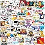 50pcs Theatre Stickers for Water Bottles, Drama Mask Stickers for Kids Teens, Funny Cartoon Vinyl Decals for Birthday Party Supplies Decoration Favors Phone Case Luggage Notebook Guitar Bike (theater)