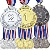 GOLDGE 18 Award Medals - Ideal for Sports, Competitions, Parties, Spelling Bees & Olympics - 2 Inches - Comes in a Set of 18. Also Available in Gold, Silver and Bronze - Perfect Prizes for Winners