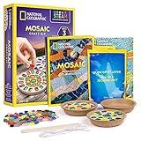 NATIONAL GEOGRAPHIC Mosaic Arts and Crafts Kit for Kids - Mosaic Kit for Creating 3 Glass Tile Mosaic Art Projects, includes Glass Tiles, Templates, Plaster & More, Art Supplies, Mosaic Kits for Kids