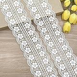 Designer’s Shop White Venice Lace Trim for Sewing, Crafting (Daisy Scalloped) VL 6622, 2-3/4" x 3 Yards, Daisy with Scalloped Edges