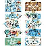 20 Pcs Travel Themed Party Decorations Set Let The Adventure Begin Sign Signs Bon Voyage for Birthday Baby Shower Decorations, 11 x 8 Inch, 5 Inch