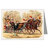 8 Holiday Of Vintage Family In A Horse And Sleigh Wishing You A Merry Christmas Greeting Cards In A Boxed Set