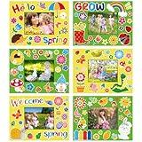 Capoda 24 Pack Spring Picture Photo Frames Craft Kit Spring DIY Craft with Stickers Spring Crafts for Kids Children Spring Classroom Art Activities Spring Gift Classroom Room Decoration (Fresh)