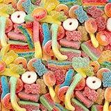 Sour Gummy Candy Mix - Belts, Peach Rings, Watermelon Wedges, Worms, Bears - 2-Pound Pack - Party Favors