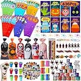 436 Pcs 24 Pack Assorted Halloween Stationery Set, Halloween Party Favors for Kids, Halloween Classroom Prizes Supplies Goodie Bag Stuffers Fillers, Including Halloween Themed Assorted Stationery