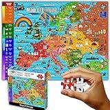 Think2Master Colorful Map of Europe 250 pieces Jigsaw Puzzle fun educational toy for kids, school & families. Great gift for boys & girls ages 8+ for learning European History. Size: 14.2” X 19.3”