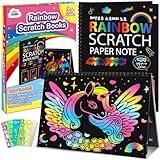 ZMLM Scratch Paper Art-Crafts Gift: 2 Pack Bulk Rainbow Magic Paper Supplies Toys for 3 4 5 6 7 8 9 10 Years Old Girls Kids Favors Gifts for Birthday Easter Christmas Party Games Projects Kits