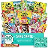 The Care Crate Ultimate Candy Snack Box Care Package ( 40 piece Candy Snacks) Includes 20 Full Size Candies - Starburst, Skittles, Twizzlers & More!