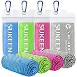 Sukeen [4 Pack Cooling Towel (40"x12"), Ice Towel, Soft Breathable Chilly Towel, Microfiber Towel for Yoga, Sport, Running, Gym, Workout,Camping, Fitness, Workout & More Activities