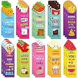 Scented Bookmarks Kids Scratch and Sniff Bookmarks Fruit Food Theme Bookmarks Sayings Bookmarks Assorted Scented Bookmarks Cute Bookmarks for Kids, Students, Teens, Food Lovers, 10 Styles (30 Pieces)