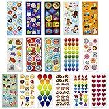 Hallmark Stickers for Kids (Pack of 258 Stickers, 16 Sheets—Mermaids, Rainbows, Hearts, Dogs, Cats, Donuts)