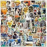 Oil Painting Stickers 104pcs Retro Famous Paintings Art for Water Cup Backpack Lovely Present to Friends (Oil Painting)