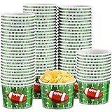 CHENGU Football Snack Bowl Paper Game Day Football Bowls Party Supplies Football Ball Serving Bowl Paper Cups Disposable Paper Bucket for Football Tailgate Dinner Sports Event(48 Pieces)