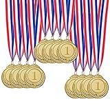 12 Pieces Gold Award Medals - Winner Medals Gold Prizes for Sports, Competitions, Party, Spelling Bees, Olympic Style, 2 Inches