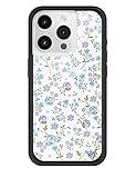 Wildflower Cases - Lilac & Blue Floral, Compatible with Apple iPhone 16 Pro | Purple Green Wf Popular Aesthetic Cute Trendy - Protective Black Bumper, 4ft Drop Certified, Women Owned Small Business