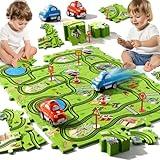 Beby Buty 48 PCS Puzzle Race Track Car Set Toys for Kids Boys, Toddler Toys Gifts for 3 4 5 Year Old Boys, Puzzle Tracks Car Toys for Boys Ages 3-5 4-6, Ideal 3 4 5 6 Year Old Boys Birthday Gifts