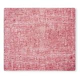 modern-twist 14 x 16 Silicone Placemat, BPA, PVC-Free Table Mat, Dishwasher Safe, Linen Print in Cranberry, Pack of 1