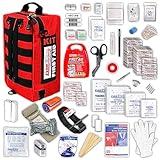 Ever-Ready Industries Premium Trauma First Aid Kit for Outdoors, Workplace, and Home - Exceed OSHA Guidelines and ANSI 2009 Standards - 240 Pieces - Includes Bonus Travel Kit