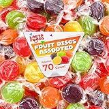 Assorted Fruit Discs Hard Candy (1 Pound Bag - Approx. 70 Count)