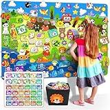 204Pcs Animals Felt Busy Board Story Set with Storage Bag Preschool Large Wall Storyboard Forest Themed Early Learning Interactive Play Kit Wall Hanging Gift for Toddlers Kids 40 X 28 Inch