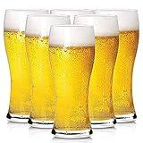 BPFY 6 Pack 16oz Pilsner Beer Glasses, Bar Glassware, Drinking Glasses for Home Kitchen Entertainment