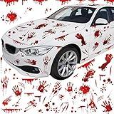 Halloween Red Blood Stickers for Car Halloween Car Accessories Halloween Car Decals Self-Adhesive Blood Dripping Stickers for Car Headlights Window Headlamp Taillight(Palm Style, 11 Sheet)