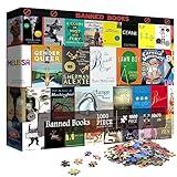 Banned Book Puzzles for Adults 1000 Piece and up, PICKFORU Book Covers Jigsaw Puzzle Including 35 Classic Banned Books