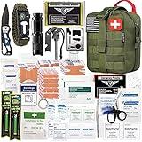 EVERLIT 250 Pieces Survival First Aid Kit IFAK EMT Molle Pouch Survival Kit Outdoor Gear Emergency Kits Trauma Bag for Camping Boat Hunting Hiking Home Car Earthquake and Adventures Od Green