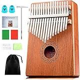 CAHAYA Kalimba Thumb Piano Portable - 17Keys Finger Piano Marimbas with Carrying Bag, Tune Hammer Musical Instruments Gift for Kid Adult Beginners CY0338