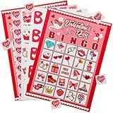 CCINEE Valentine's Day Bingo Games Cards,Kids's Bingo Game Large Group for Classroom Activity Party Supply,32 Players