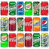 Bragoo Soft Drink Assortment: Cola, Pepsi, Sprite, Mountain Dew, Dr. Pepper, Sunkist, Canada Dry Ginger Ale, Brisk Iced Tea - 12 Fl Oz (18 Pack)