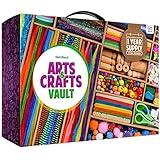 Dan&Darci Arts and Crafts Vault - Craft Supplies Kit in a Box for Kids Ages 4 5 6 7 8 9 10 11 & 12 Year Old Girls & Boys - Crafting Set Kits - Easter Gift Ideas for Kids Art Activity Gifts