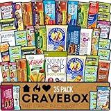 CRAVEBOX Healthy Snack Box (35 Count) Halloween Variety Pack Care Package Gift Basket Kid Men Women Adult Nuts Health Nutrition Assortment College Back to School