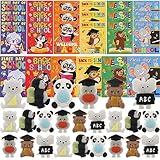 Back to School Gift for Student, 24 Set Welcome Back to School Animal Toy with Card First Day of School Party Favor Mini Animal Kawaii Toy for Kids School Classroom Award (Lovely)