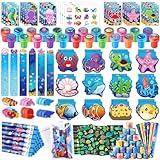 Ben Louis 240Pcs Under the Sea Party Favors Ocean Animals Party Stampers Stickers School Stationery Bulk for Kids Sea Shark Birthday Mermaid Party Goodie Bag Stuffer Classroom Gifts Rewards Supplies