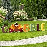 6 Pcs Thanksgiving Yard Sign Gobble Thanksgiving Outdoor Lawn Decorations Gobble Turkey Thanksgiving Decorations Cute Outside Turkey Decoration Thanksgiving Yard Stakes for Fall Fall Thanksgiving