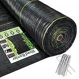 Sunocity 4ft x300ft Black Weed Barrier Landscape Premium Fabric-Heavy Duty Woven Ground Cloth with Superior Permeability Weed Control Convenient Design