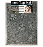 Quality Gray Cat Litter Trap Mat, Non-Slip Backing, Dirt Catcher, Soft on Paws, Easy to Clean