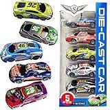 Himeeu Pull Back Racing Cars Die cast Race Car Vehicles,3 Inch Metal Friction Powered Car Toys for Toddlers, Set of 5 (Racing Cars)