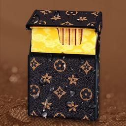 2026 New 20 Cigarette Vintage Leather Pattern Ultra Thin Flip Top Moisture Proof Case Universal for Soft & Hard Packs Wholesale For Men Gift