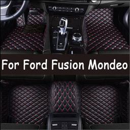 Custom Automotive Car Floor Mats For Ford Fusion Mondeo 2017 2018 2019 2020 Auto Luxury Leather Men Women Car Mats Full Coverage