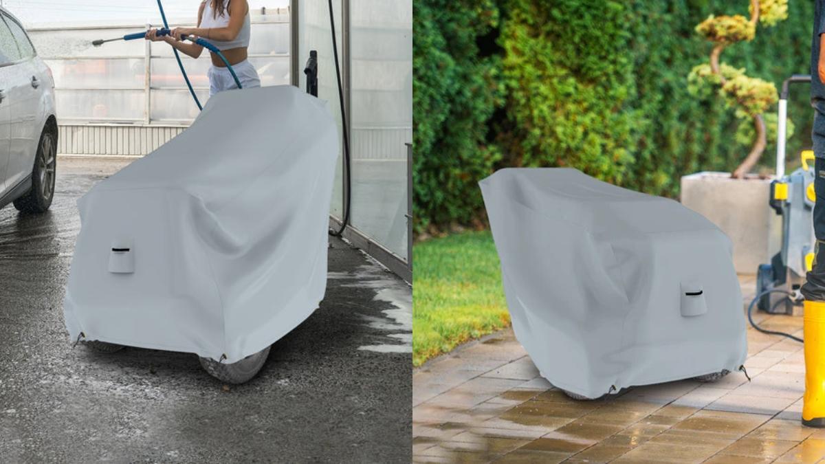 Outdoor equipment covered with waterproof industrial grade covers from Seal Skin for durable protection in all weather.