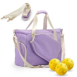 Pickleball Tote Sling Bag for Women/Men/Boy/Girl,Large Capacity,Adjustable Shoulder Strap with Fence Hook Accessories